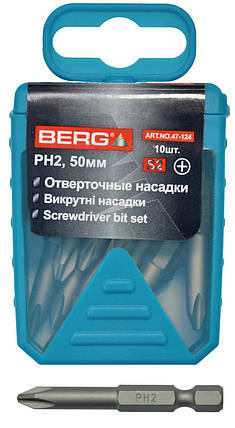 Насадки викруткове Berg PH 2 х 50 мм 10 шт (47-124), фото 1