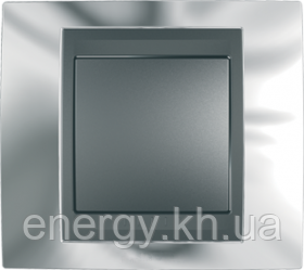Рамка 1 пост. Unica Top хром блискучий /графіт MGU66.002.210