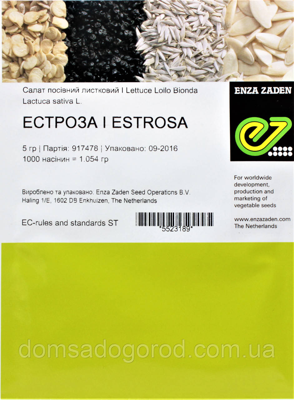 Салат Лоло Біонда ЕСТРОЗА | ESTROSA Enza Zaden 5 г
