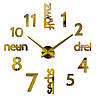 Настінні годинники 3D Великі "Zeit" - годинник наклейка з дзеркальним ефектом, незвичайні настінні 3Д годинник стікери, фото 5