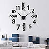 Настінні годинники 3D Великі "Zeit" - годинник наклейка з дзеркальним ефектом, незвичайні настінні 3Д годинник стікери, фото 3