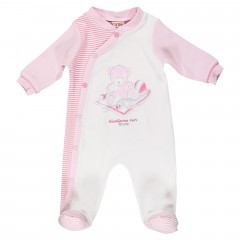 Чоловічок для новонародженої дівчинки 47 см Одяг для дівчаток 0-2 BRUMS Італія 153BBFV003 білий  ⁇  рожевий
