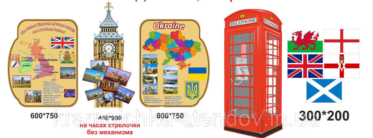 Набір стендів у кабінет англійської мови