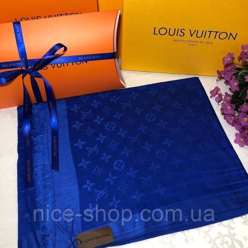 Палантин Louis Vuitton синій електрик, фото 1