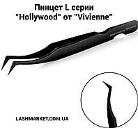 Пинцет L серии "Hollywood" от "Vivienne", чёрный