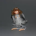 Новорічна ялинкова іграшка - фігурка Янголятко зі сніжинкою, 20 см, білий, текстиль (220068-2), фото 2