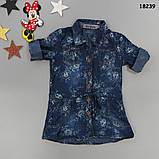 Джинсова туніка для дівчинки. 86, 92 см, фото 4