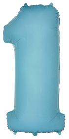 Фольгована цифра 1 блакитна пастель 100 см Flexmetal Іспанія, фото 1