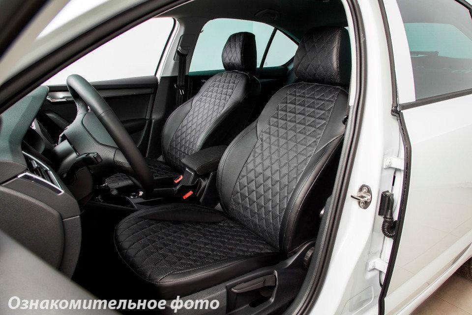 Чехлы для Toyota Camry экокожа рисунок ромб (Seintex) - фото 1 - id-p1032117571