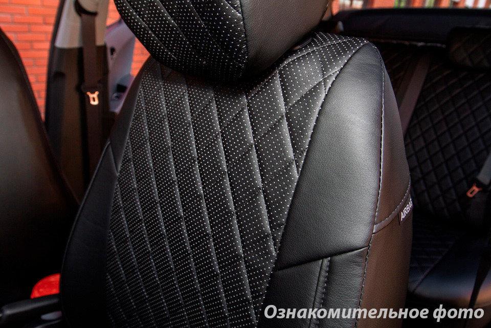 Чехлы для Toyota Camry экокожа рисунок ромб (Seintex) - фото 3 - id-p1032117571