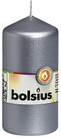 Свеча цилиндр Bolsius 12 см серебристая (60/120-271Б)