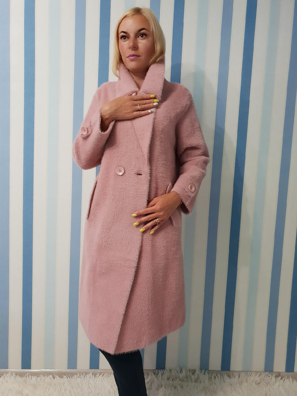 Жіноче осіннє пальто з вовни альпака, фото 1