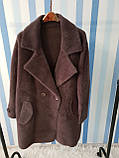 Стильне жіноче пальто з вовни альпака, фото 7