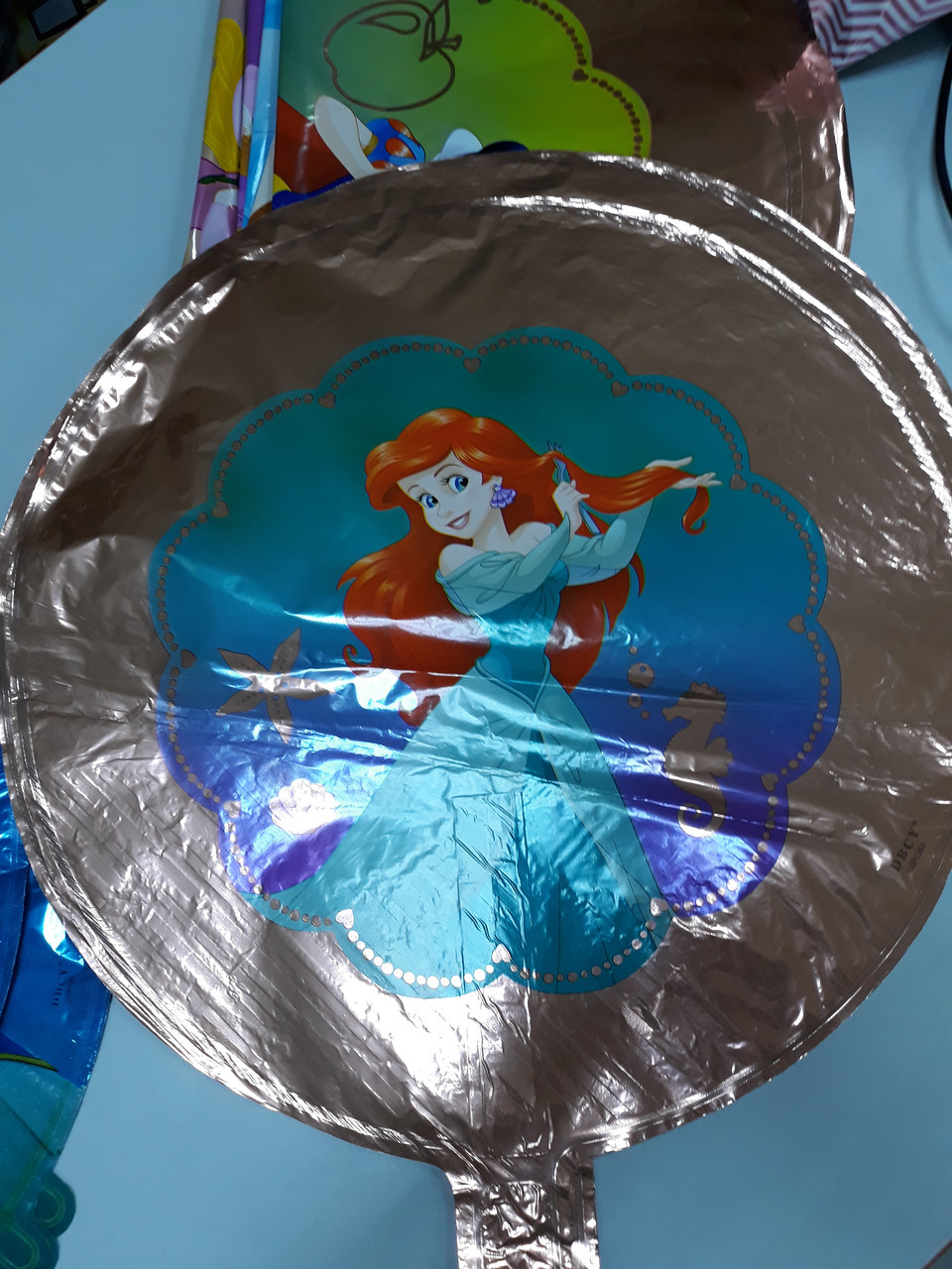Повітряна куля фольгований круглий з малюнком Аріель 1шт принцеса Аріель