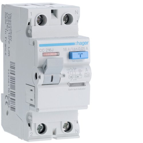 ПЗВ дифреле Hager 16А 2П 10мА тип А CC216J