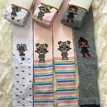 Дитячі колготки для дівчинки з лялечкою Лолція K30090 Сірий 110-116 / 5-6 років, Білий