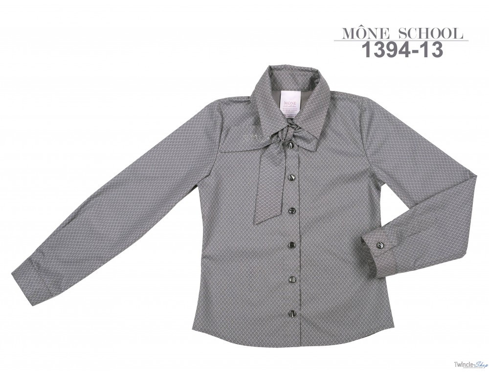 Шкільна блузка для дівчинки Шкільна форма для дівчаток MONE України 1394-13 Сірий