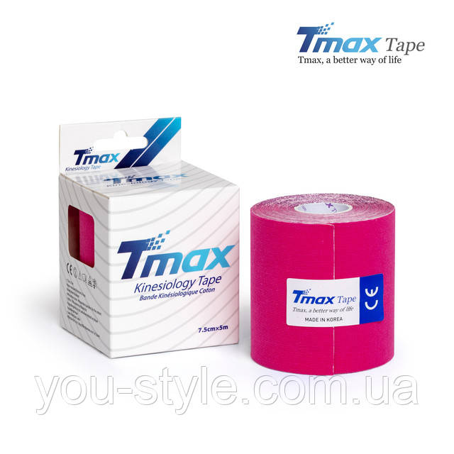 Кинезио тейп Tmax Tape 7,5 см х 5м Рожевий