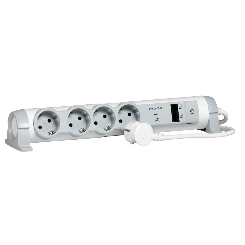 Подовжувач електричний 4 гнізда + 2хRJ45 1.5 м Safe Control Legrand