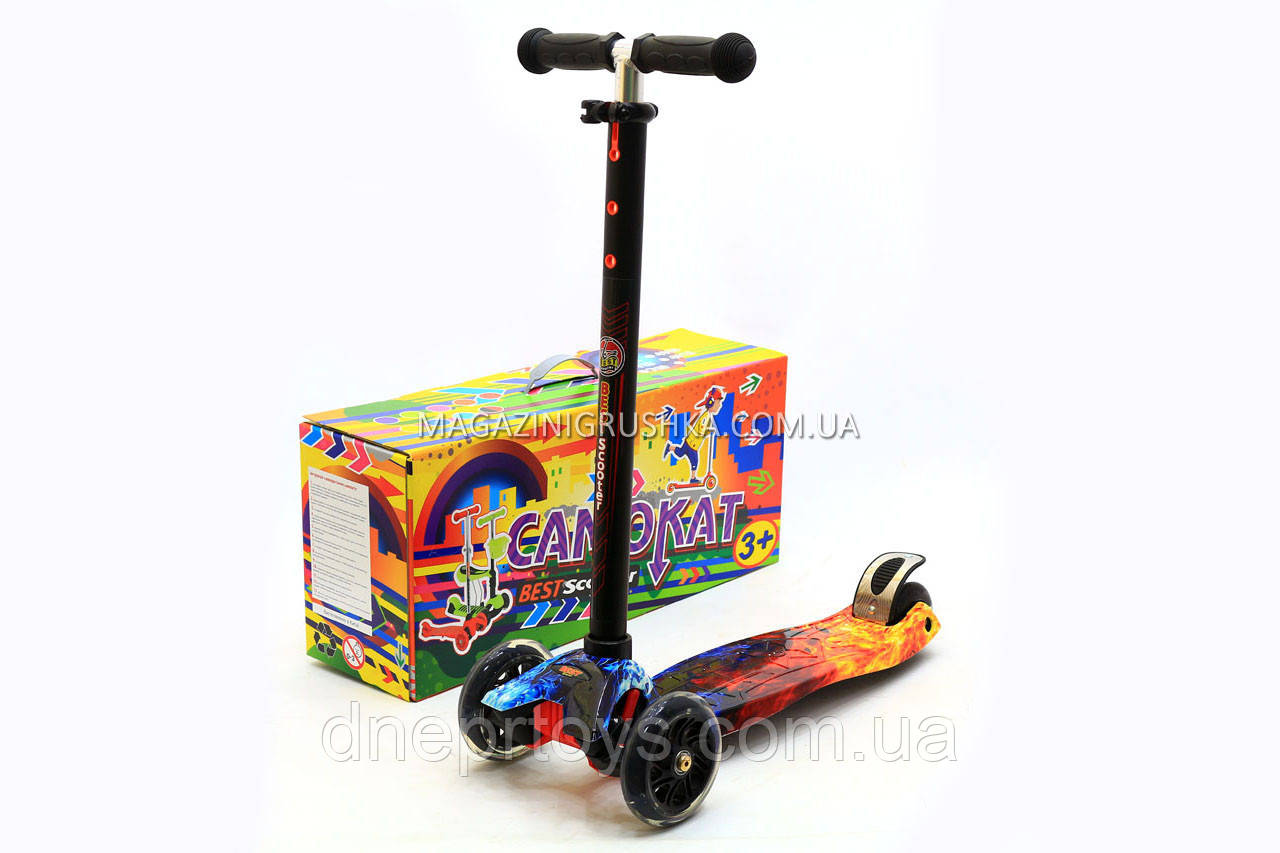 Триколісний самокат Scooter Вогонь і Лід, що світяться колеса (779-1314)