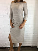 Жіноче плаття з люрексом "Гала" сіре S-XL XL