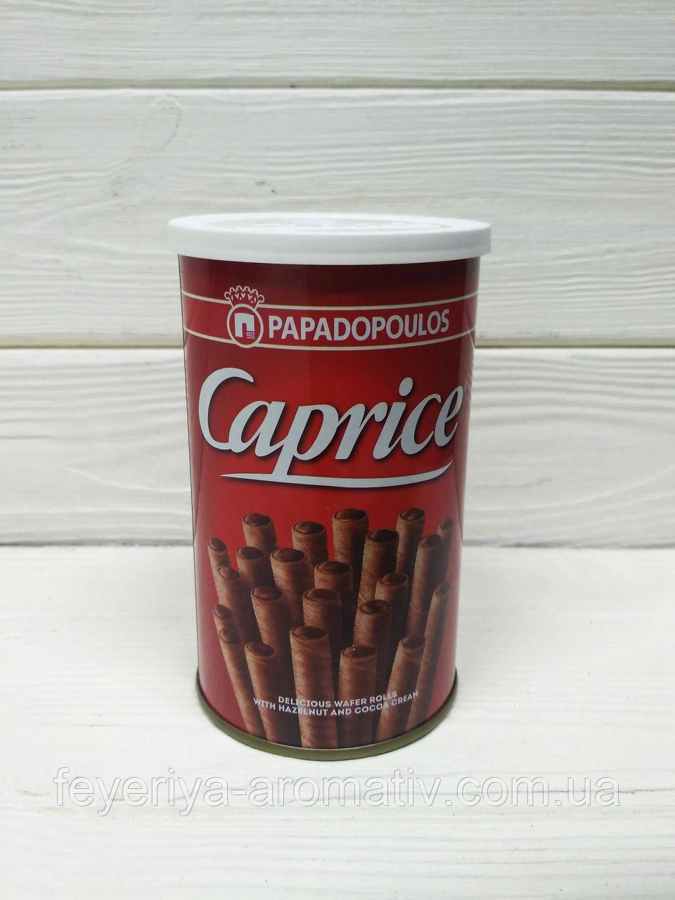 Печиво шоколадні трубочки з кремовою начинкою Papadopoulos Caprice 115гр (Греція)
