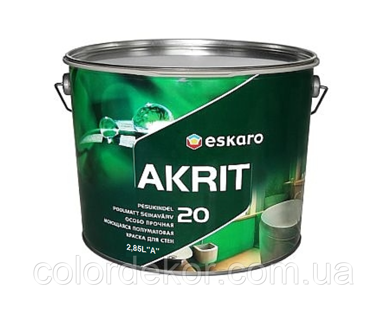 Фарба латексна ESKARO AKRIT 20 інтер'єрна 2,85 л