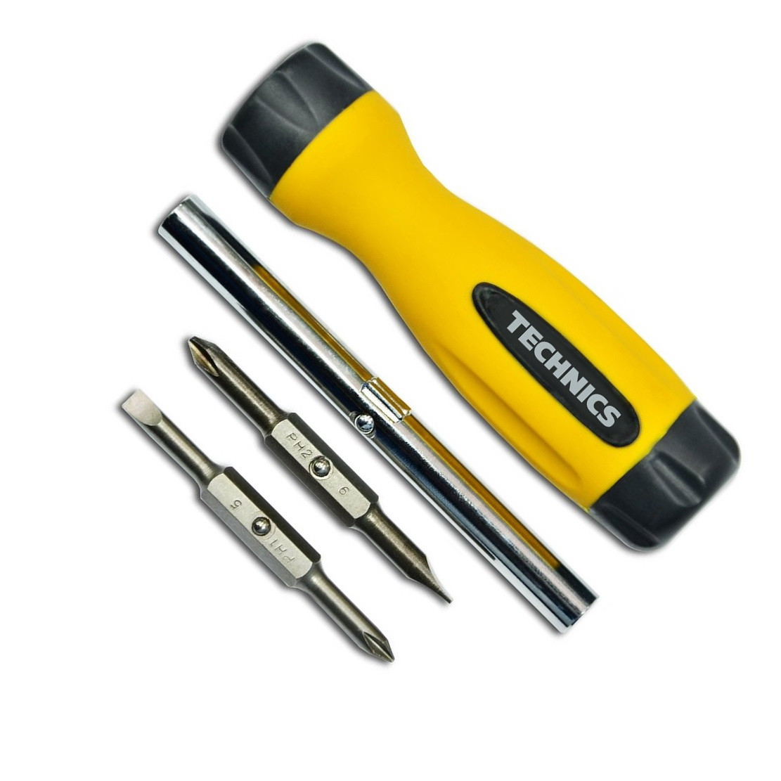 Викрутка з насадками Technics PH2 х SL6 - PH1 х SL4 (47-390)