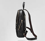 Рюкзак міський жіночий шкіряний (чорний), фото 4