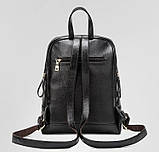 Рюкзак міський жіночий шкіряний (чорний), фото 6