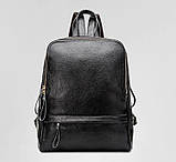 Рюкзак міський жіночий шкіряний (чорний), фото 2