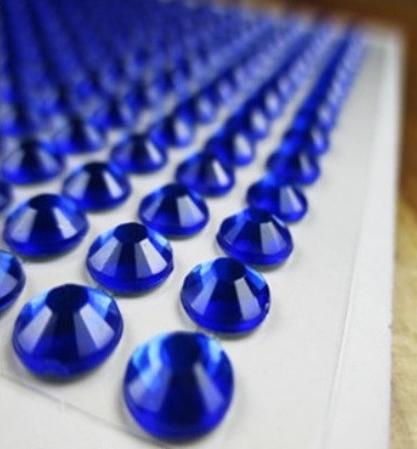 Камені самоклеючі (клейові стрази) 6 мм сині 540 шт