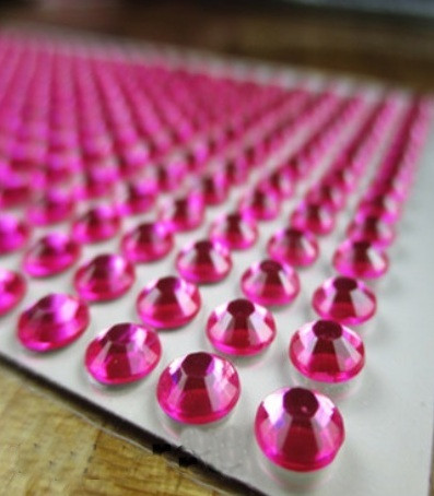 Камені самоклеючі (клейові стрази) 6 мм рожеві 540 шт