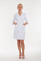 Коттоновый женский халат белого цвета размер 40-66
