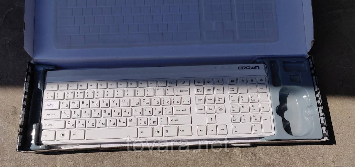 Бездротова брендовий клавіатура Crown CMMK-950K White USB № 93008