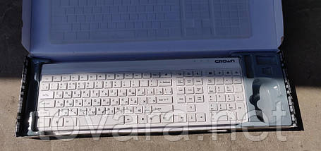 Бездротова брендовий клавіатура Crown CMMK-950K White USB № 93008, фото 2