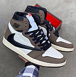 Чоловічі кросівки Nike Air Jordan 1 High Travis Scott демісезонні весна-осінь хакі 41-44р. Живо фото. Топ, фото 4