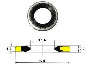 Кільця метало-гумові 17.32x25.4x1.4