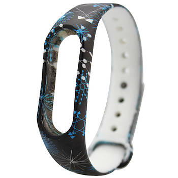 Ремінець Painted Strap для Xiaomi Mi Band 3 / 4 Сині Візерунки