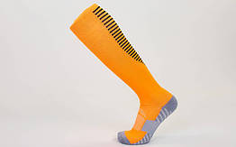 Гетри футбольні чоловічі Zelart JCM655 розмір 40-45 жовтогарячий-сірий