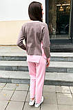 Жіночий костюм двоколірний кофта і штани рожевий розмір S/M, фото 3