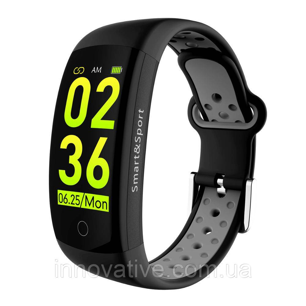 Фітнес браслет Smart Band MX Q6S 3D дисплей Тонометр (Чорно-сірий)