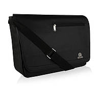 Чоловіча шкіряна сумка Betlewski 42 х 28 х 13 (BTG-10) - чорна