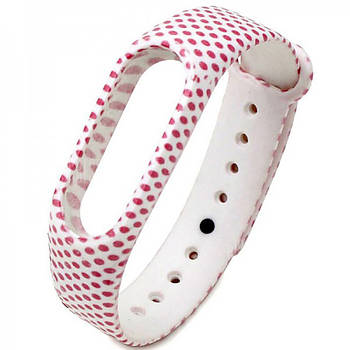Ремінець Painted Strap для Xiaomi Mi Band 3 / 4 Рожевий Горошок