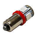 Автолампи діодна BA9S-5050-5smd, комплект 10 шт, T4W, BA9S, колір світіння-червоний, фото 3