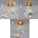 Новорічна ялинкова іграшка - фігурка Янголятко зі сніжинкою, 20 см, білий, текстиль (220068-2), фото 3