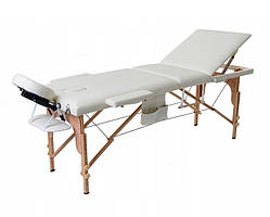 Масажний стіл трьох-сегментний дерев'яний 4 кольори
