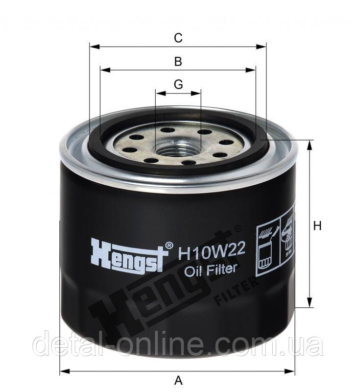 H10W22 фільтр масляний Hengst (0451103219)