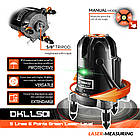 Лазерний рівень DEKO DKLL504V1H 5 ліній 6 точок — ЗЕЛЕНІ лінії — самовирівнювальний нівелір ДЕКО, фото 3