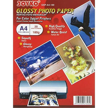 Фотопапір А4 20арк 180г/м2 Joyko Glossy GSP-A4-180